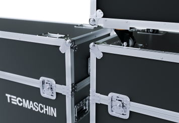 Mobile digital display totem DKS-LED65 incl. transport box, 65 in display, Android 13, Black, 870 mm x 450 mm x 1.555 mm, TecMaschin 