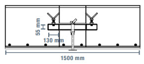 Dimensional sketch of the snow shovel fork pockets 