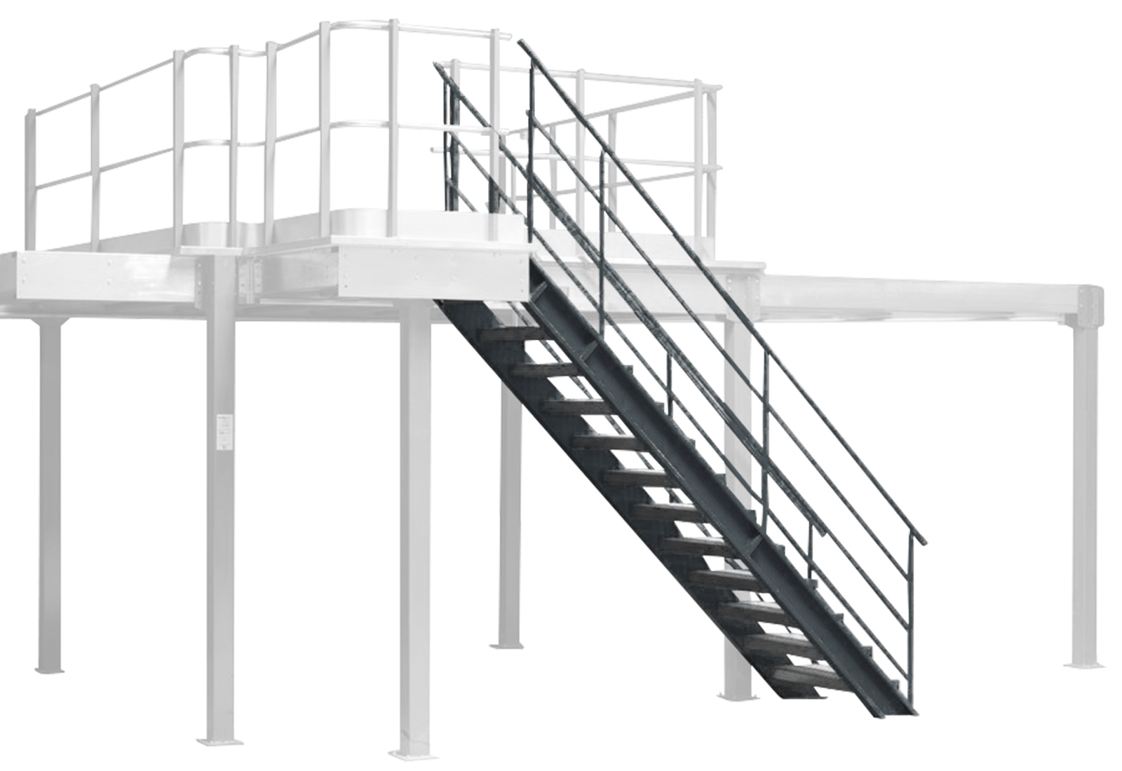 Lagerbühne mit blauer Treppe